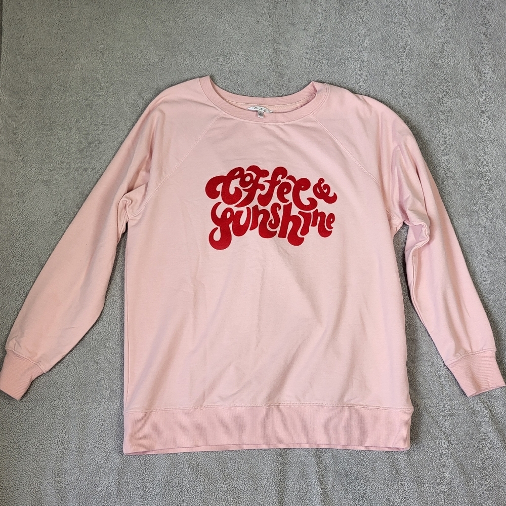 Wildfox Coffee & Sunshine Pink Relaxed Fit Sweatshirt - Picture 2 of 12